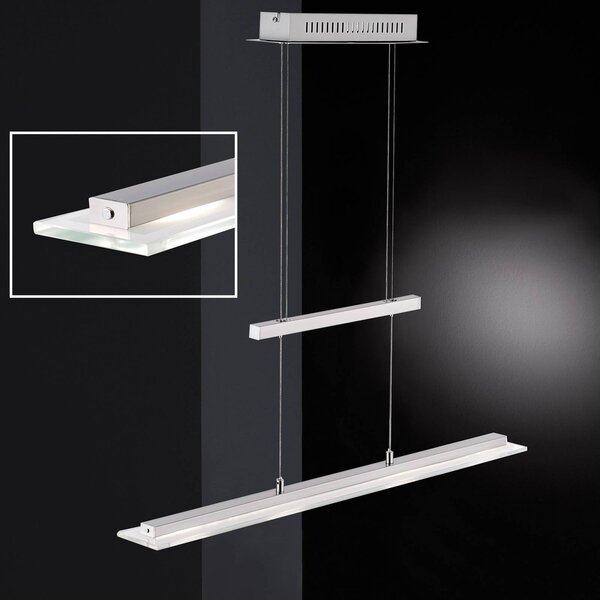 FISCHER & HONSEL Lampa wisząca Tenso, możliwość ściemniania, aluminiowy / szary / cynkowy, salon / jadalnia, metal, nowoczesny