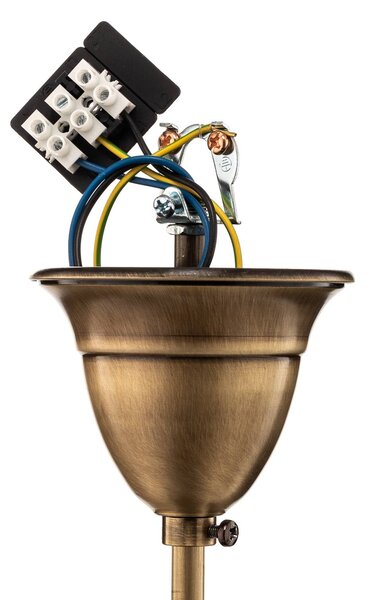 Lampa wisząca Petro Jupiter, możliwość ściemniania, brązowy / mosiężny, salon / jadalnia, metal, antyczny