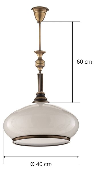 Lampa wisząca Petro Jupiter, możliwość ściemniania, brązowy / mosiężny, salon / jadalnia, metal, antyczny