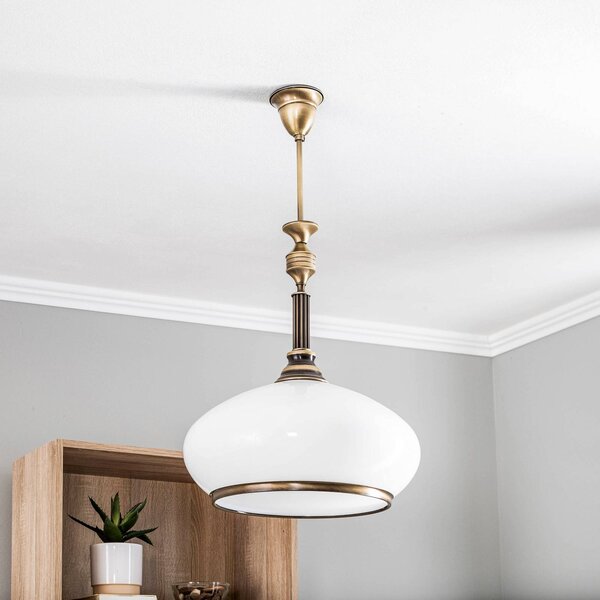 Lampa wisząca Petro Jupiter, możliwość ściemniania, brązowy / mosiężny, salon / jadalnia, metal, antyczny