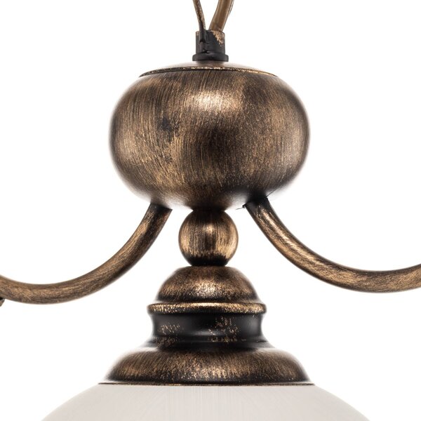 Lampa wisząca Casale Jupiter, możliwość ściemniania, brązowy / mosiężny, salon / jadalnia, metal, antyczny