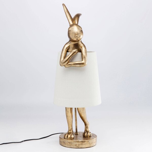 KARE Lampa stołowa Animal Rabbit, mosiężny / złoty, salon / jadalnia, tworzywo sztuczne, design