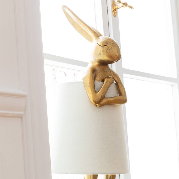 KARE Lampa stołowa Animal Rabbit, mosiężny / złoty, salon / jadalnia, tworzywo sztuczne, design