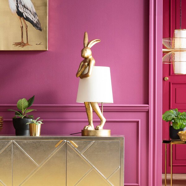KARE Lampa stołowa Animal Rabbit, mosiężny / złoty, salon / jadalnia, tworzywo sztuczne, design