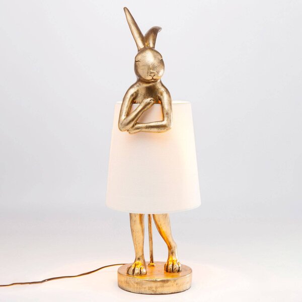 KARE Lampa stołowa Animal Rabbit, mosiężny / złoty, salon / jadalnia, tworzywo sztuczne, design