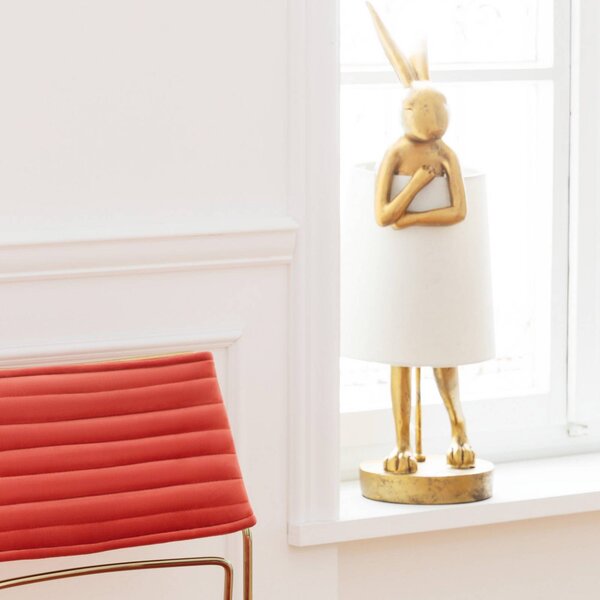 KARE Lampa stołowa Animal Rabbit, mosiężny / złoty, salon / jadalnia, tworzywo sztuczne, design