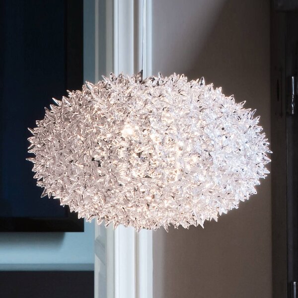 Kartell Lampa wisząca designerska Bloom S1, przezroczysty / transparentny, salon / jadalnia, tworzywo sztuczne, design