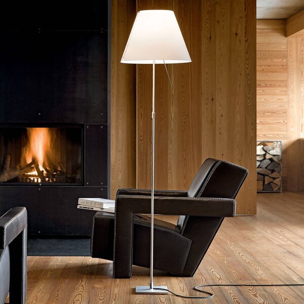 Luceplan Lampa stojąca Costanza, biały / opal, salon / jadalnia, aluminium, design