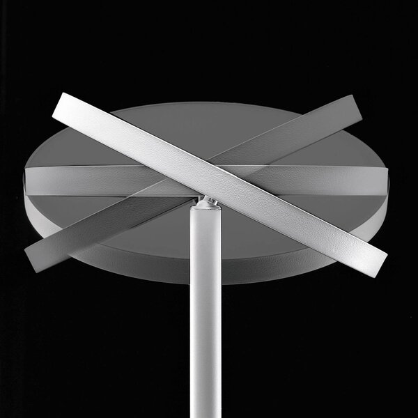 Linea Light Lampa stojąca LED Joshua, możliwość ściemniania, biały / opal, salon / jadalnia, metal, nowoczesny