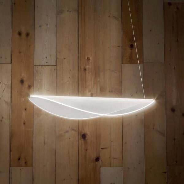 Stilnovo Lampa wisząca Diphy, możliwość ściemniania, biały / opal, salon / jadalnia, aluminium, nowoczesny