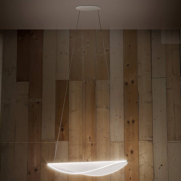 Stilnovo Lampa wisząca Diphy, możliwość ściemniania, biały / opal, salon / jadalnia, aluminium, nowoczesny