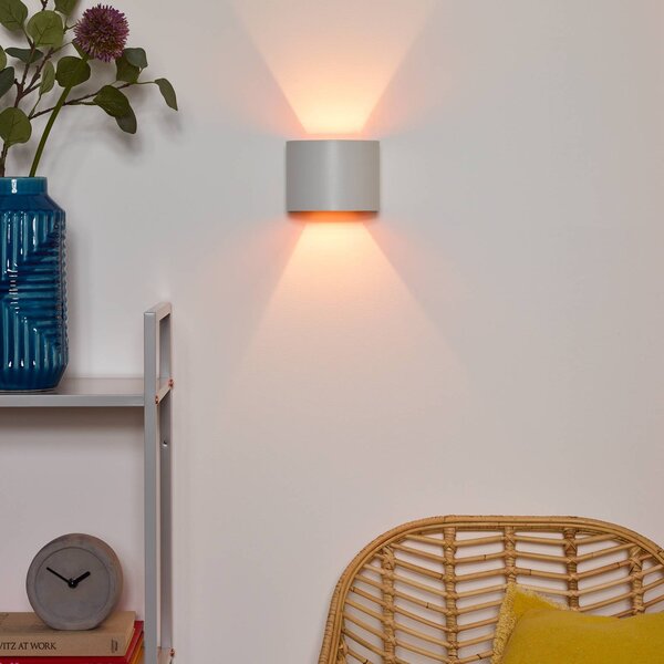 Lucide Kinkiet LED Xio, możliwość ściemniania, biały / opal, salon / jadalnia, aluminium, nowoczesny