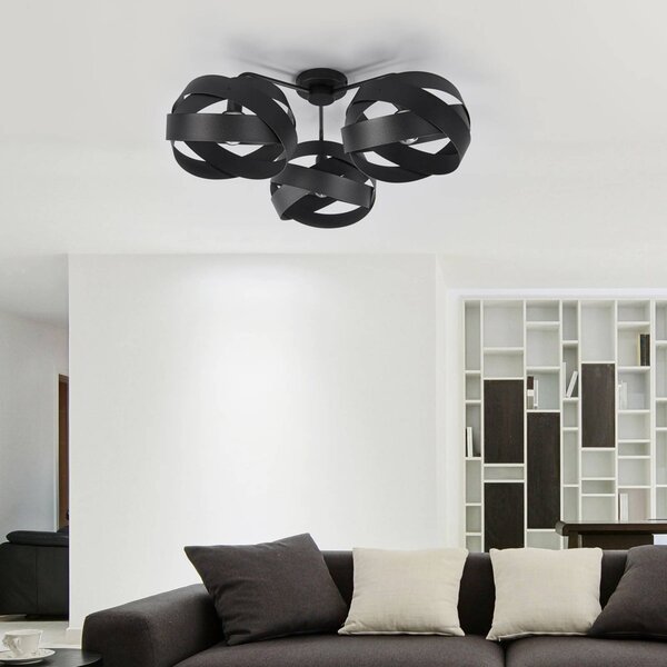 Lampa sufitowa Tornado Euluna, możliwość ściemniania, czarny, salon / jadalnia, metal, nowoczesny