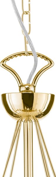 Żyrandol Retro Domiluce, możliwość ściemniania, mosiężny / złoty, salon / jadalnia, metal