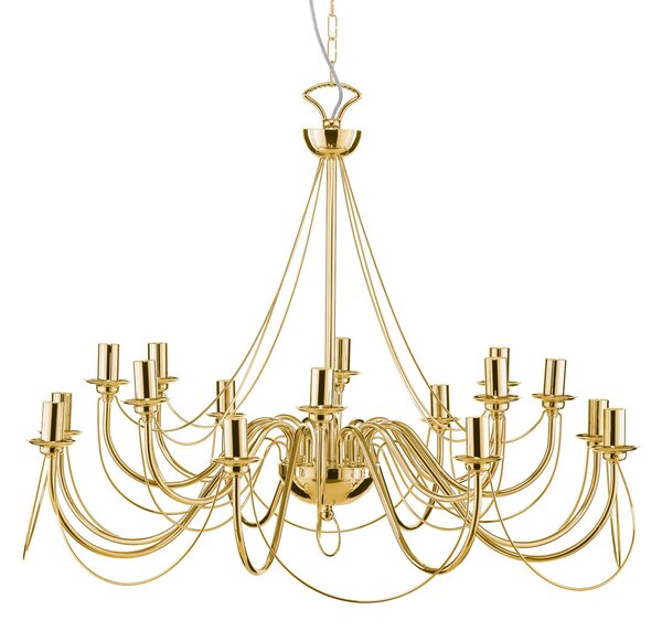 Żyrandol Retro Domiluce, możliwość ściemniania, mosiężny / złoty, salon / jadalnia, metal