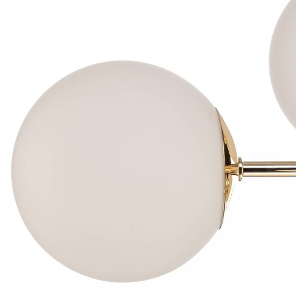 Lampa wisząca szklana Aurora Euluna, możliwość ściemniania, mosiężny / złoty, salon / jadalnia, metal