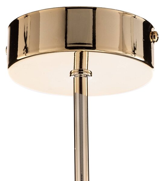 Lampa wisząca szklana Aurora Euluna, możliwość ściemniania, mosiężny / złoty, salon / jadalnia, metal