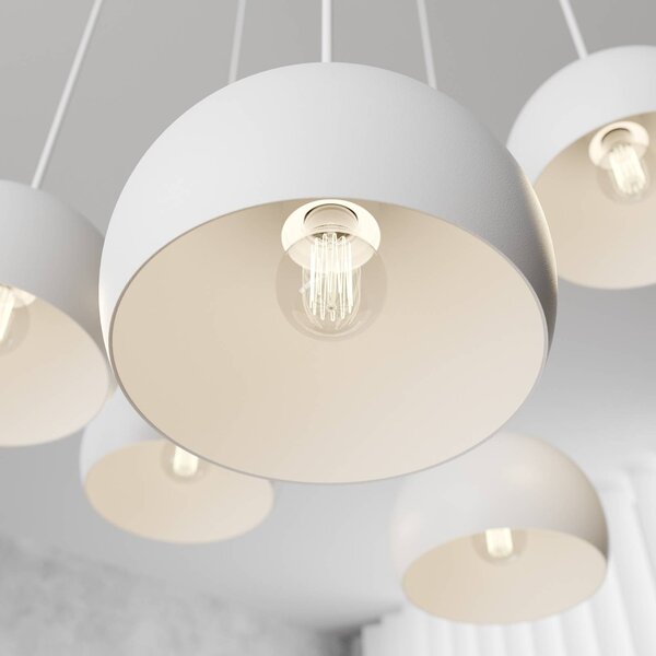 Lampa wisząca Sool Luminex, możliwość ściemniania, biały / opal, salon / jadalnia, metal