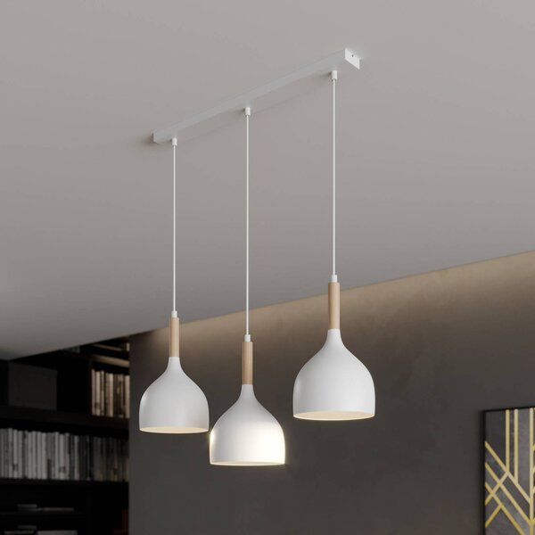 Lampa wisząca Noak Luminex, możliwość ściemniania, biały / opal, salon / jadalnia, metal, nowoczesny