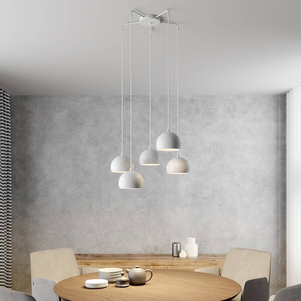 Lampa wisząca Sool Luminex, możliwość ściemniania, biały / opal, salon / jadalnia, metal
