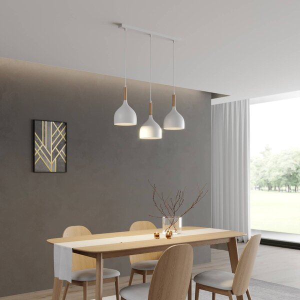 Lampa wisząca Noak Luminex, możliwość ściemniania, biały / opal, salon / jadalnia, metal, nowoczesny