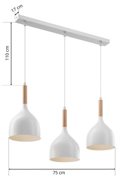 Lampa wisząca Noak Luminex, możliwość ściemniania, biały / opal, salon / jadalnia, metal, nowoczesny