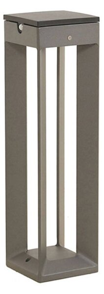 Les Jardins Lampa solarna LED Borne, czujnik 45 cm, szara możliwość ściemniania, aluminiowy / szary / cynkowy, aluminium