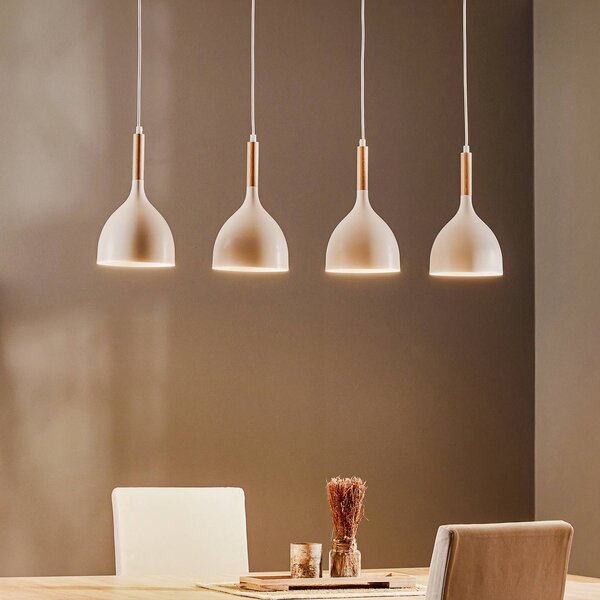 Lampa wisząca Noak Luminex, możliwość ściemniania, biały / opal, salon / jadalnia, metal