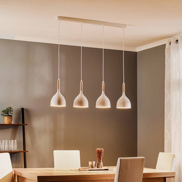 Lampa wisząca Noak Luminex, możliwość ściemniania, biały / opal, salon / jadalnia, metal