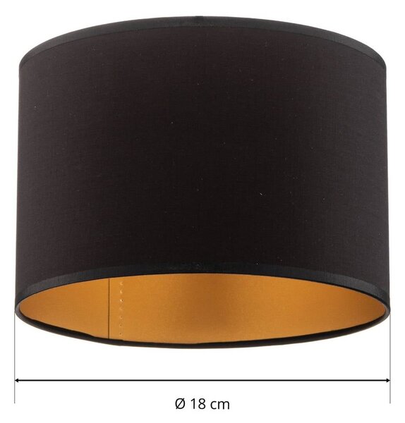 Klosz lampy Soho, czarny/złoty, tekstylny, Ø 18 cm Soho Luminex, czarny, tkanina / materiał / jedwab