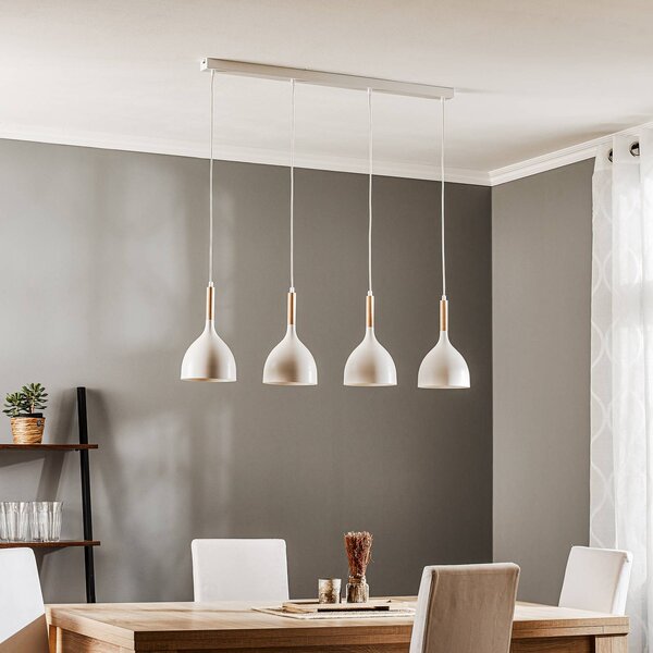 Lampa wisząca Noak Luminex, możliwość ściemniania, biały / opal, salon / jadalnia, metal