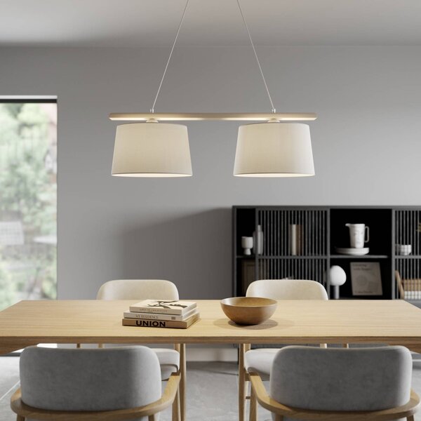Lampa wisząca Sweden Lamkur, możliwość ściemniania, salon / jadalnia, drewno