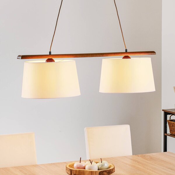 Lampa wisząca Sweden Lamkur, możliwość ściemniania, ciemne drewno, salon / jadalnia, drewno, nowoczesny