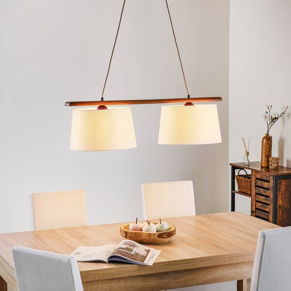 Lampa wisząca Sweden Lamkur, możliwość ściemniania, ciemne drewno, salon / jadalnia, drewno, nowoczesny