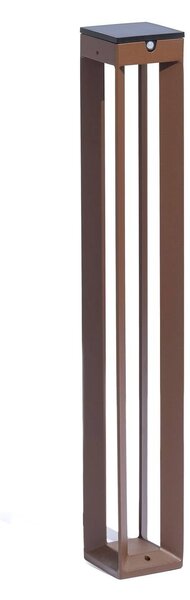 Les Jardins Lampa solarna LED Borne z czujnikiem, 90 cm corten Borne, możliwość ściemniania, brązowy / rdzawy, aluminium, design