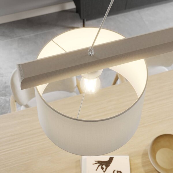 Lampa wisząca Sweden Lamkur, możliwość ściemniania, salon / jadalnia, drewno