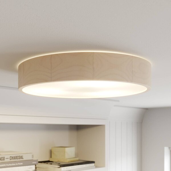 Lampa sufitowa Kerio Envostar, możliwość ściemniania, biały / opal, salon / jadalnia, drewno, nowoczesny