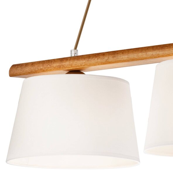 Lampa wisząca Sweden Lamkur, możliwość ściemniania, ciemne drewno, salon / jadalnia, drewno, nowoczesny
