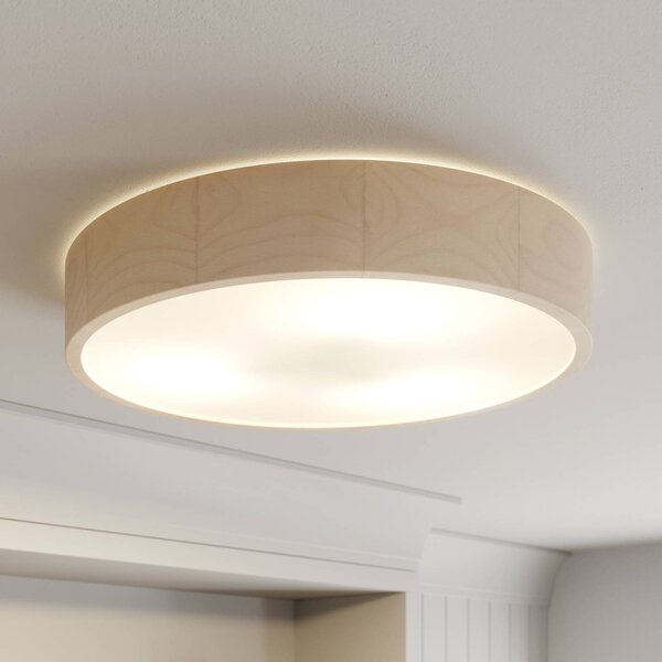 Lampa sufitowa Kerio Envostar, możliwość ściemniania, biały / opal, salon / jadalnia, drewno, nowoczesny
