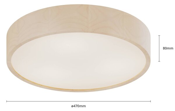 Lampa sufitowa Kerio Envostar, możliwość ściemniania, biały / opal, salon / jadalnia, drewno, nowoczesny
