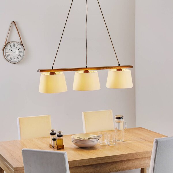 Lampa wisząca Sweden Lamkur, możliwość ściemniania, ciemne drewno, salon / jadalnia, drewno, nowoczesny