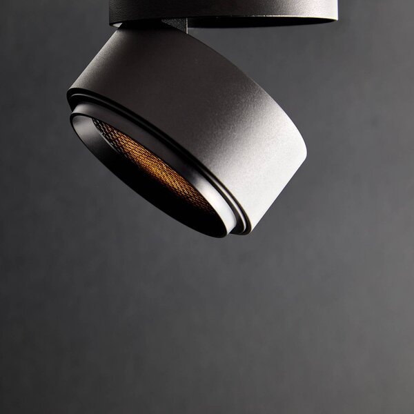 LOOM DESIGN Reflektor sufitowy LED Ray Ø9,3cm 13W czarny Ray, możliwość ściemniania, czarny, salon / jadalnia, aluminium, nowoczesny