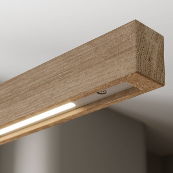 Lampa wisząca Nora Quitani, możliwość ściemniania, jasne drewno, salon / jadalnia, drewno, nowoczesny