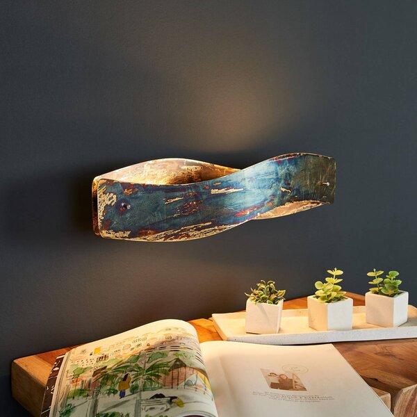 Kinkiet LED Lian Quitani, możliwość ściemniania, brązowy / rdzawy, salon / jadalnia, aluminium, design