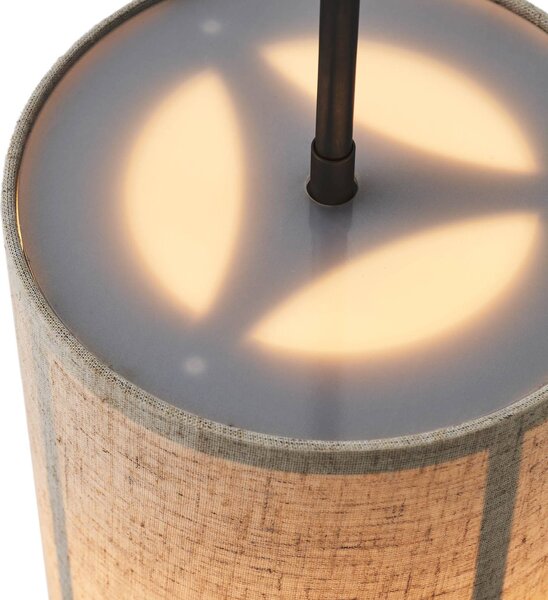 Audo Copenhagen Lampa wisząca designerska Hashira, możliwość ściemniania, kremowy / amber, salon / jadalnia, tkanina / materiał / jedwab, design