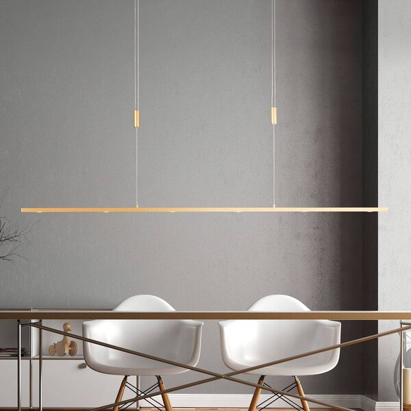 Lampa wisząca Tolu Quitani, możliwość ściemniania, mosiężny / złoty, salon / jadalnia, aluminium, nowoczesny