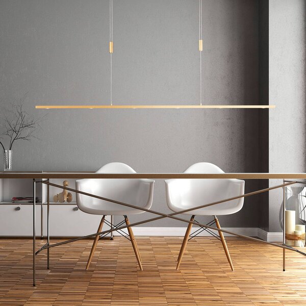 Lampa wisząca Tolu Quitani, możliwość ściemniania, mosiężny / złoty, salon / jadalnia, aluminium, nowoczesny