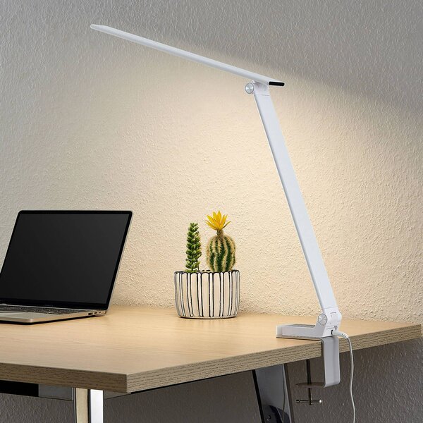 Lampa biurkowa LED Tamarin PRIOS, możliwość ściemniania, biały / opal, biuro, tworzywo sztuczne, nowoczesny