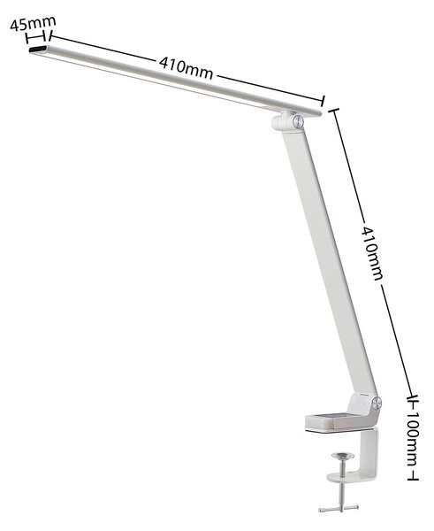 Lampa biurkowa LED Tamarin PRIOS, możliwość ściemniania, biały / opal, biuro, tworzywo sztuczne, nowoczesny