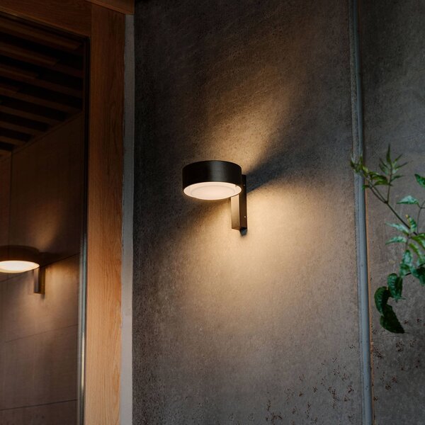 MARSET Kinkiet zewnętrzny LED Plaff-on! A, możliwość ściemniania, czarny, aluminium, design